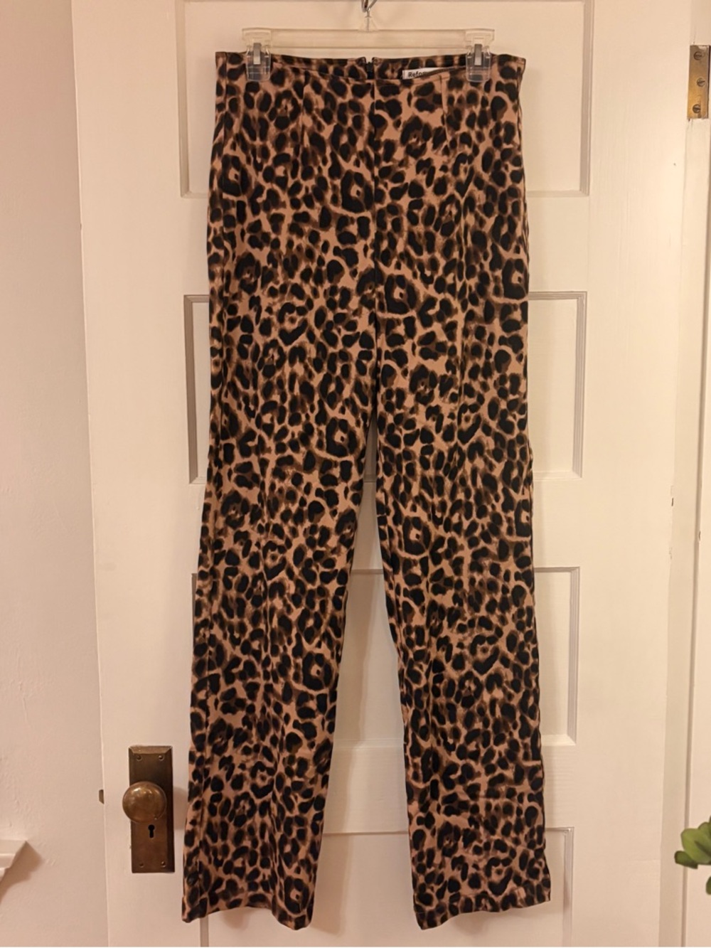 Reformation Leopard-Print Wide Leg Pants in Brown and Black